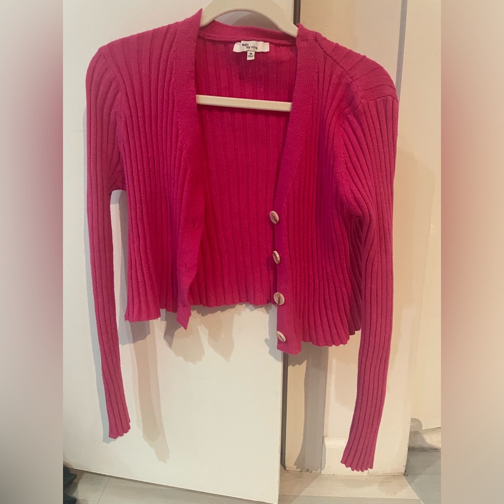 Pink cropped cardigan